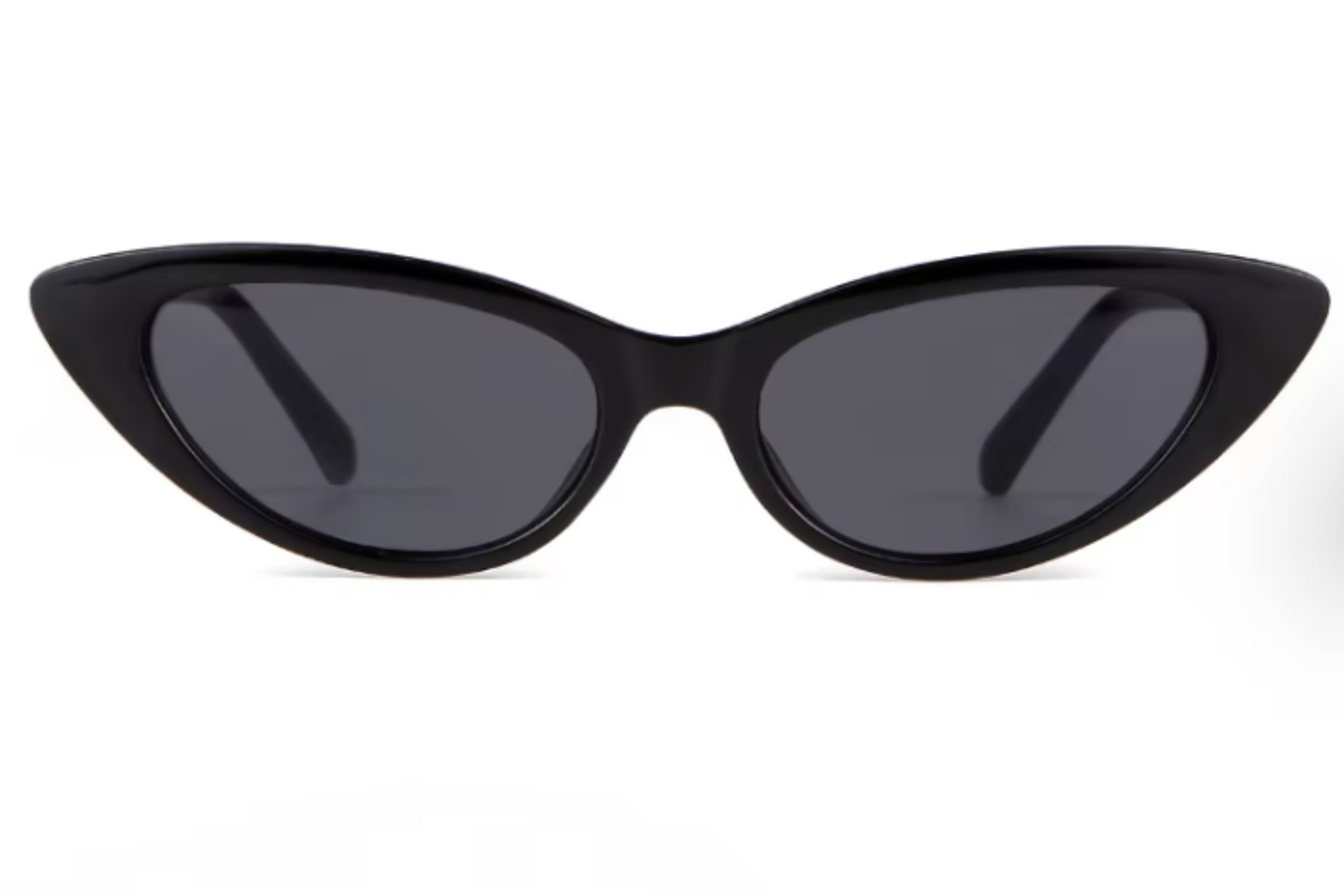 Black cat-eye sunglasses on a white background