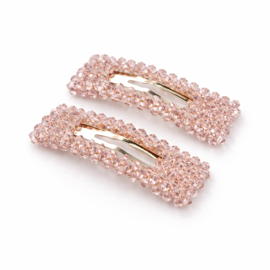 Alani Crystal Hair Clip in Pink