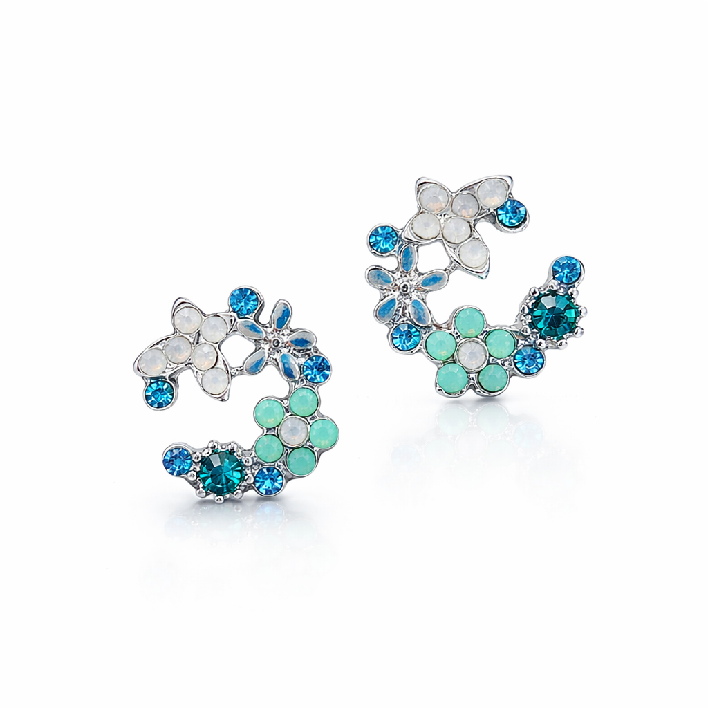 The Capri Petal Studs in Lagoon