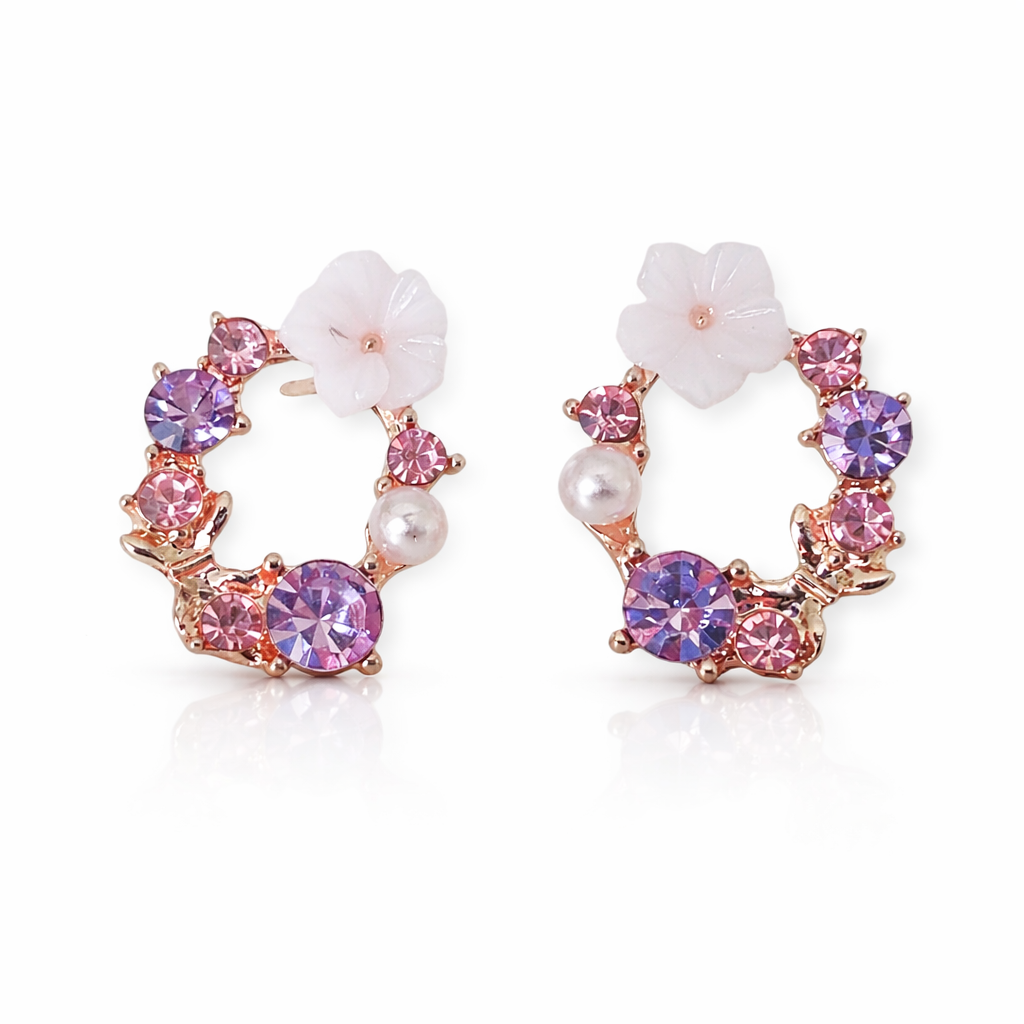 The Riviera Bloom Studs in Lilac Haze
