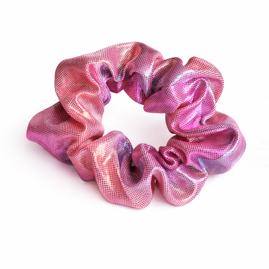 Shimmery Scrunchie in Blush Moon