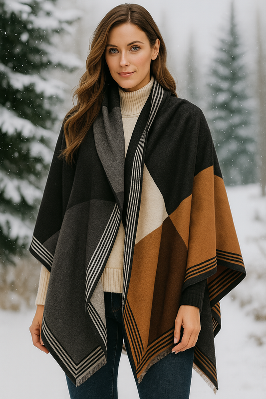 Bonnie Wrap Scarf Shawl in Black