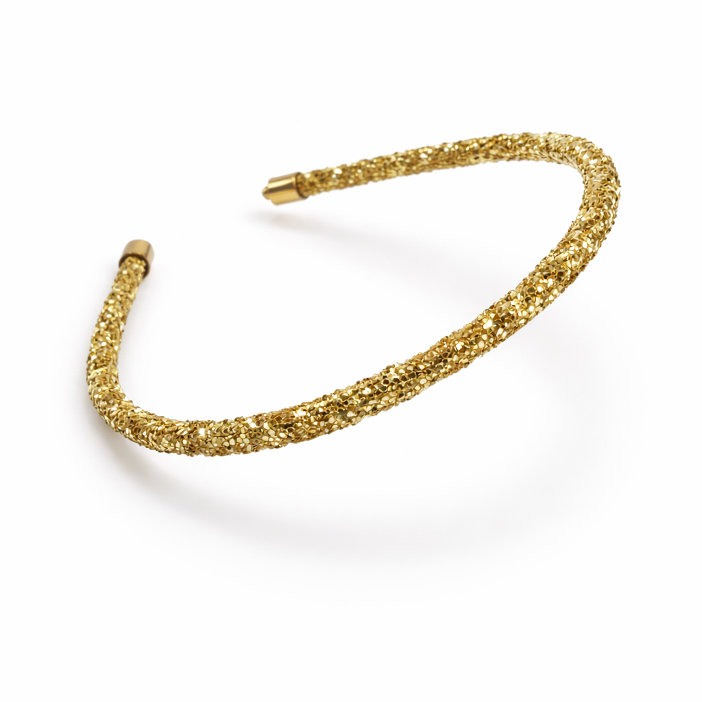 Gold headband on a white background