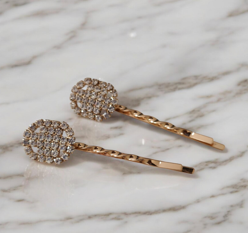 Aliya Hair Slides in Gold