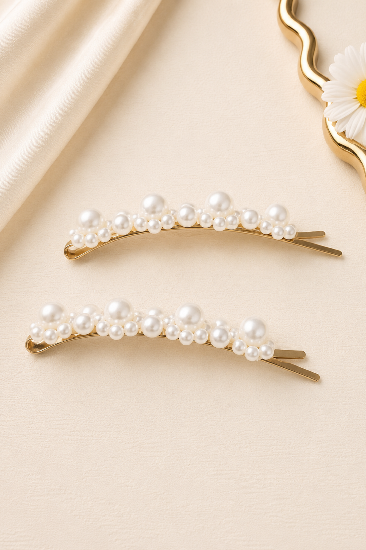 The 'Lottie' Hair Slides in Gold