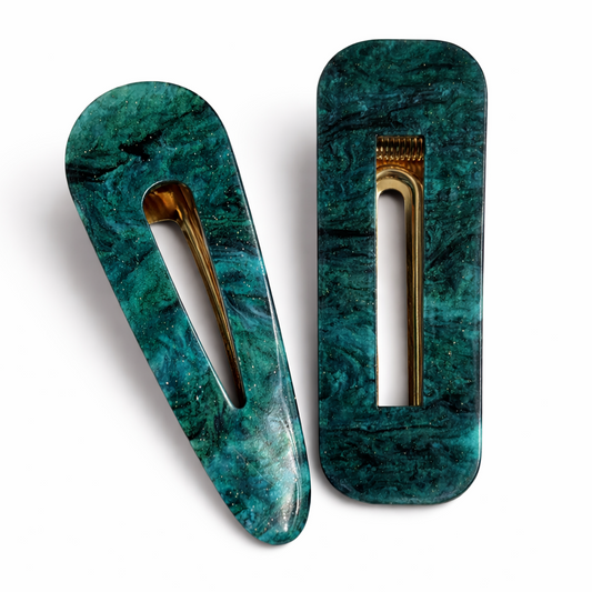 Jade Green Hair Clips