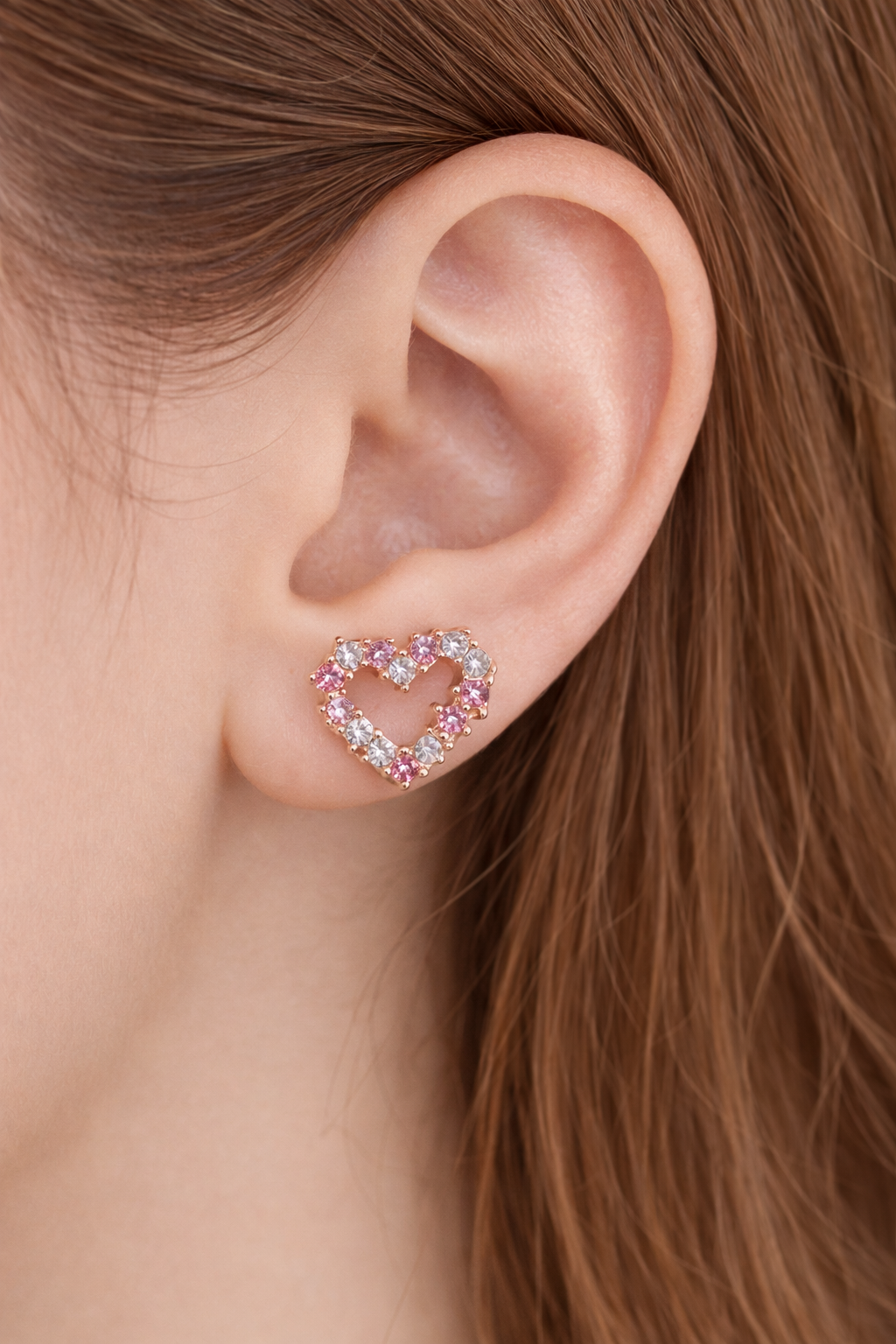 Talia heart diamante studs