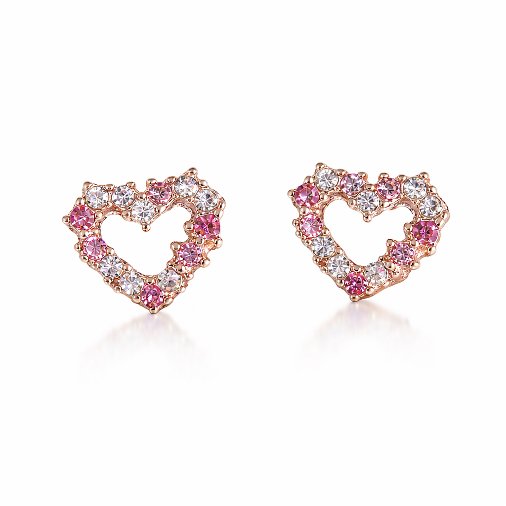 Talia heart diamante studs