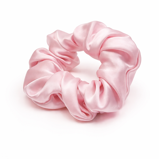 100% Mulberry Silk Scrunchie in Blush Pink