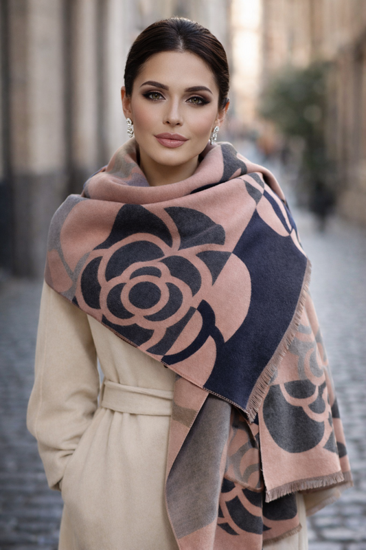 Cosy Wrap Scarf Shawl in Pink