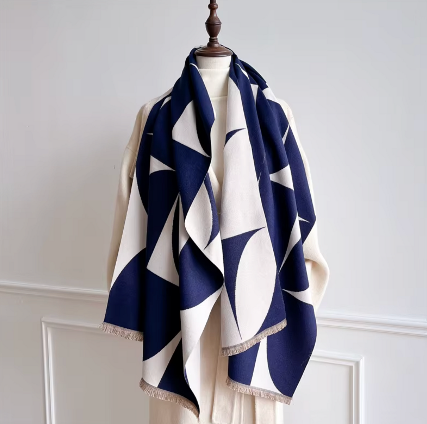 Tyla Wrap Scarf Shawl in Navy