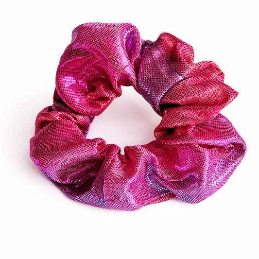 Shimmery Scrunchie in Pink Eclipse