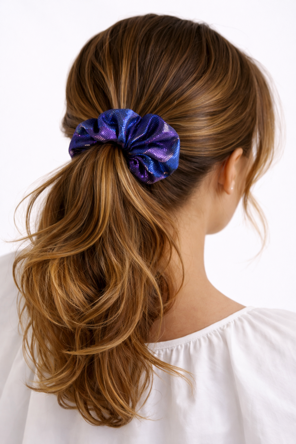 Shimmery Scrunchie in Lilac Sapphire