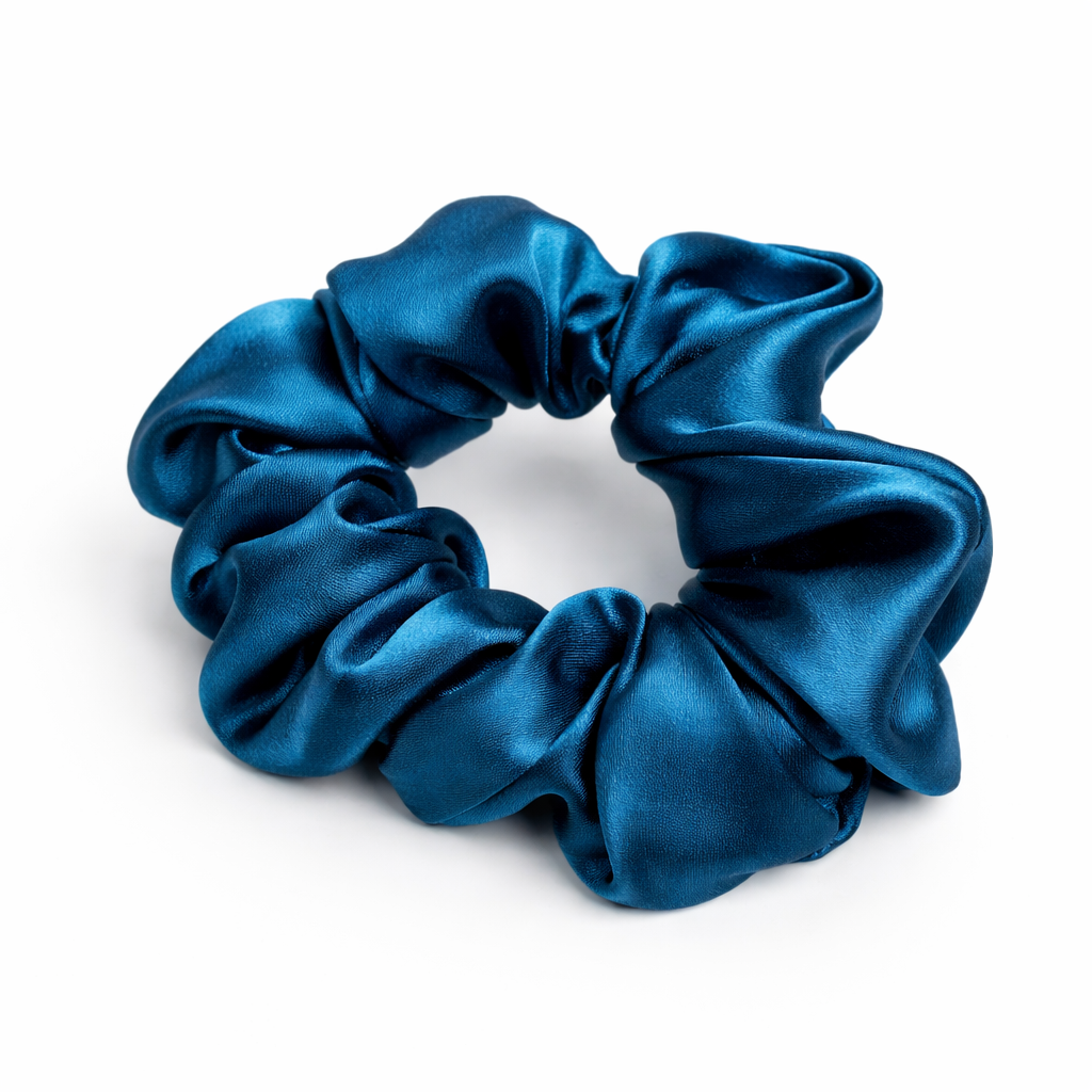100% Mulberry Silk Scrunchie in Seafoam Dream