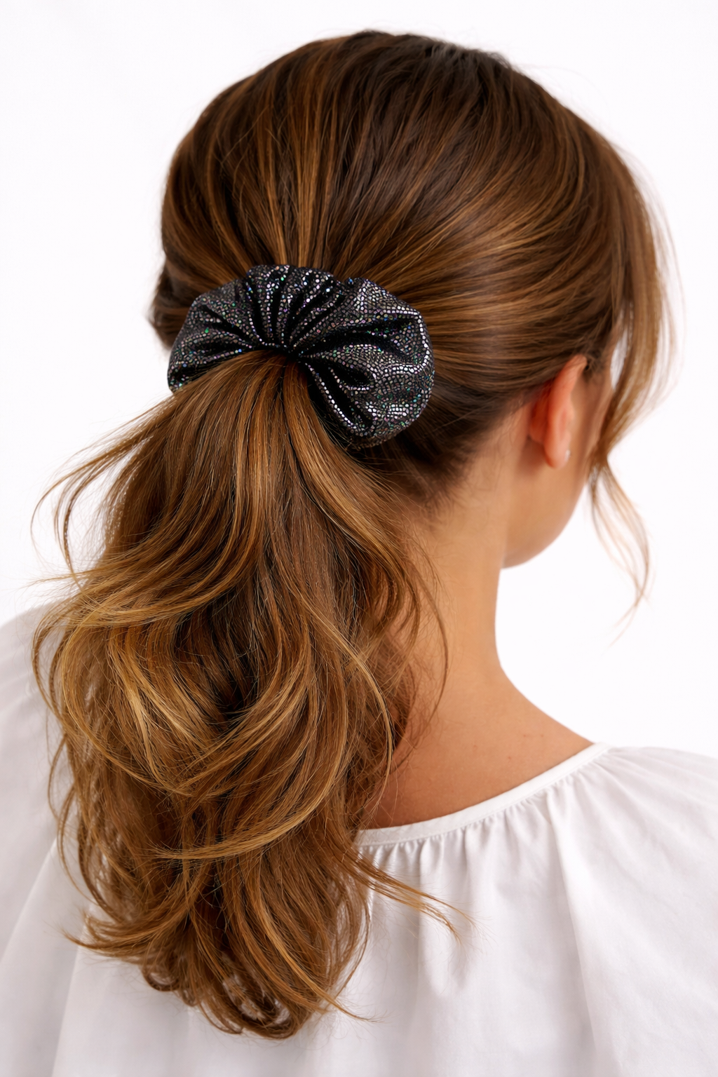 Shimmery Scrunchie in Moonlit Slate