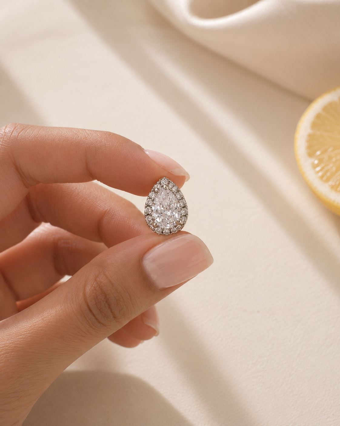 The 'Sunset Champagne' Studs in Gold
