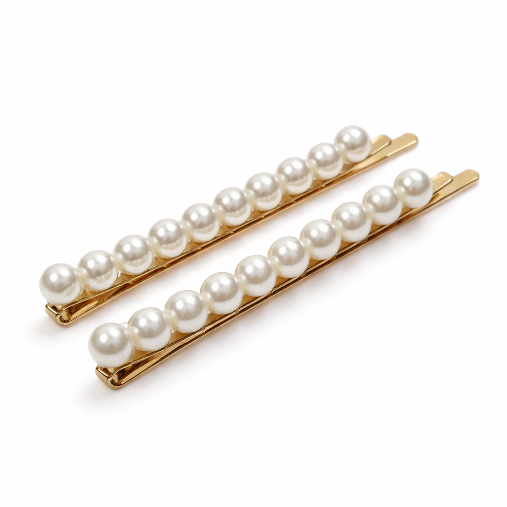 Mia Gold Pearl Hair Slides