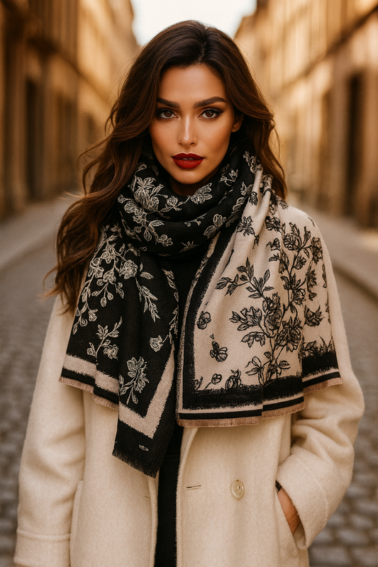 Isabel Scarf Shawl in Black