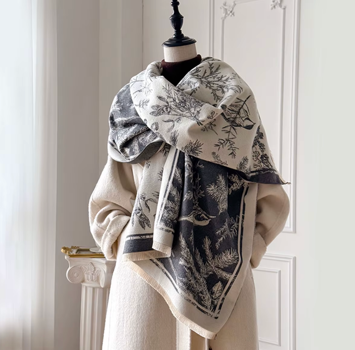 Isabel Scarf Shawl in Grey