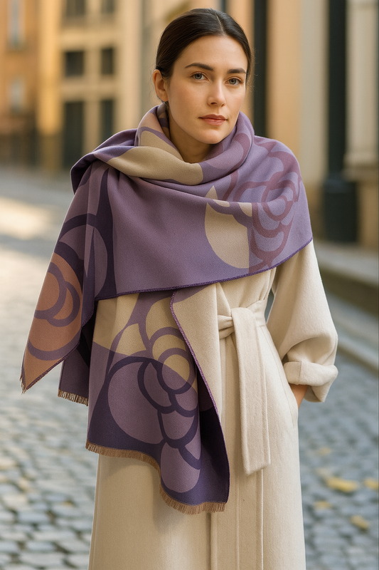 Cosy Wrap Scarf Shawl in Purple