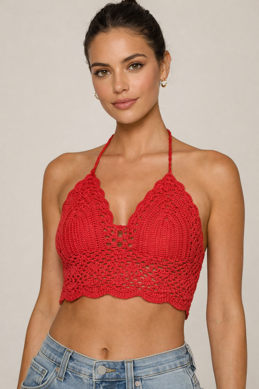 Arielle Crochet Top in Havana Heat