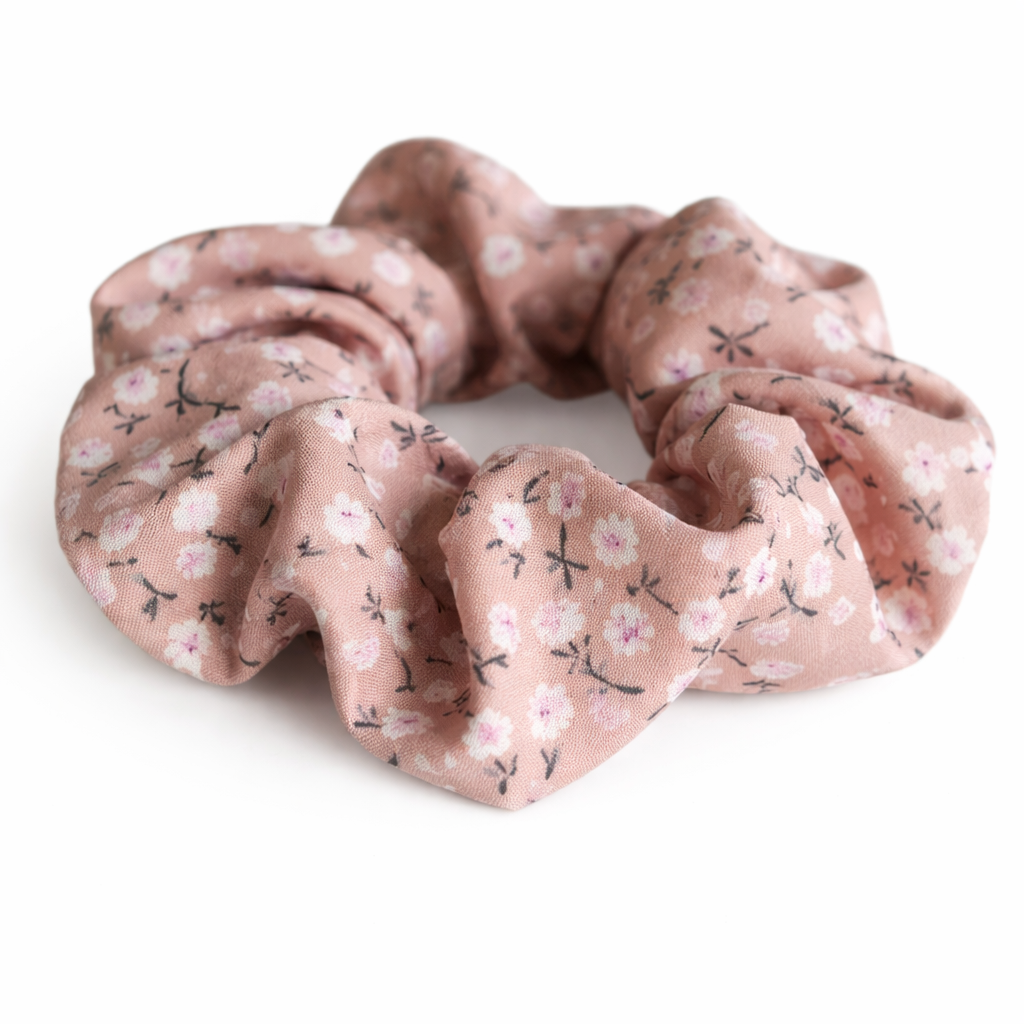 Floral Scrunchie in Peach Blossom