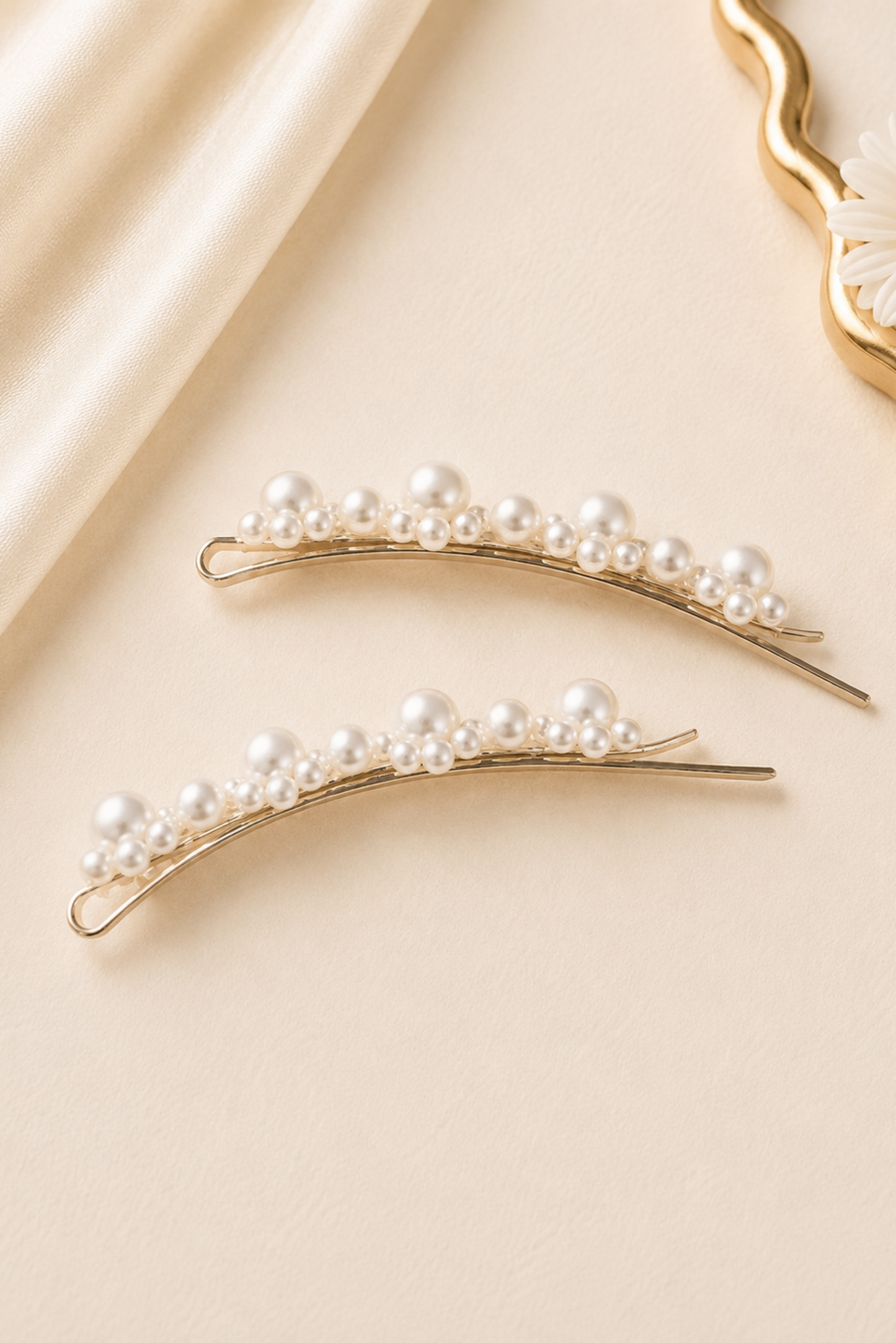 The 'Lottie' Hair Slides in Silver