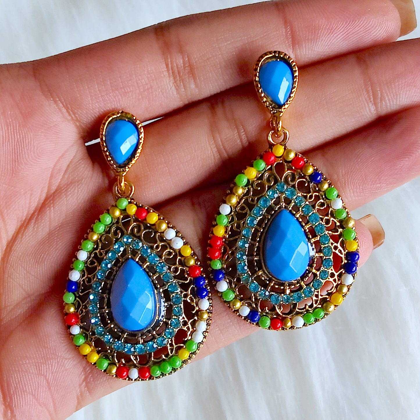 Melia Bohemian earrings in Sky Blue