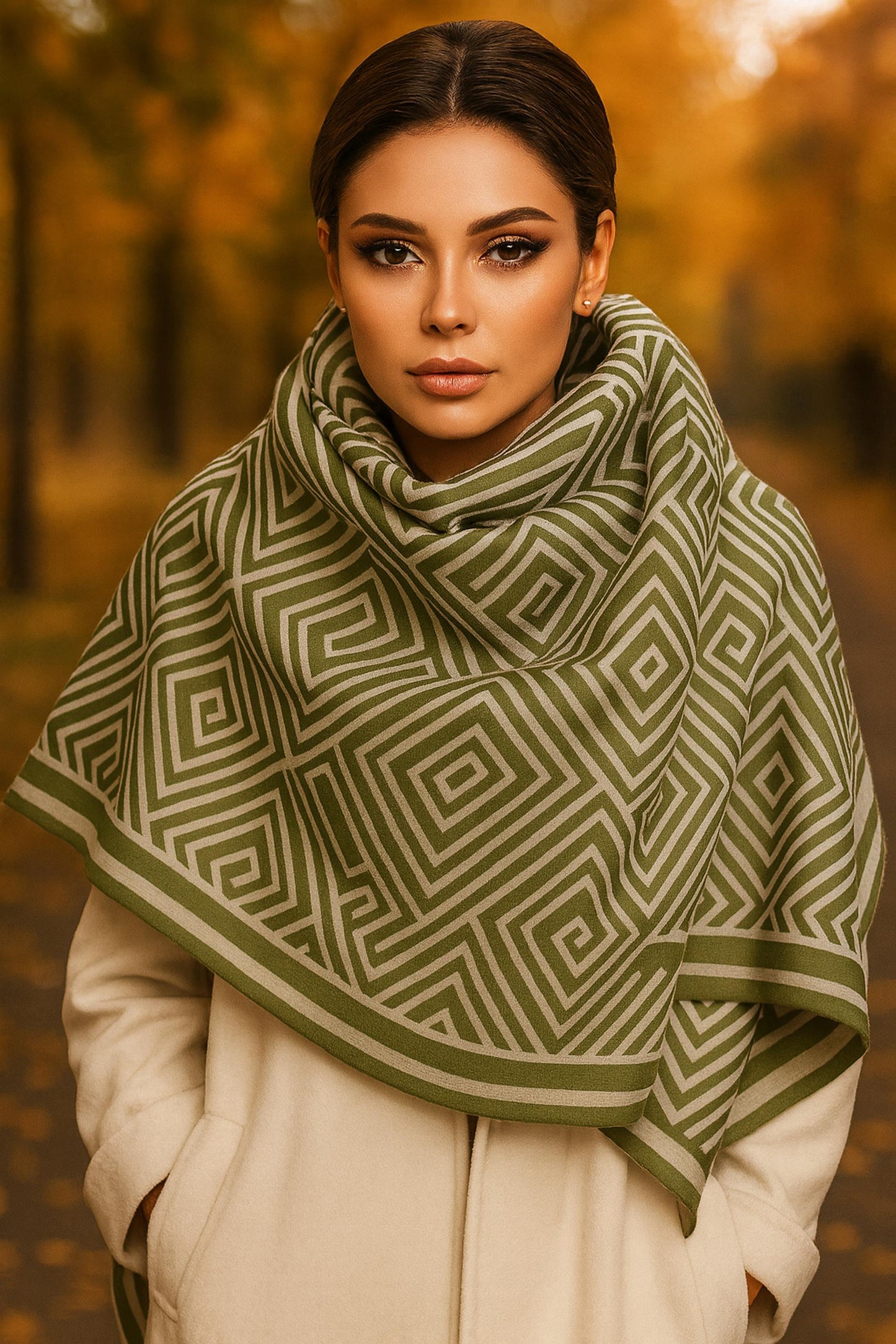 Alia Wrap Scarf Shawl in Green