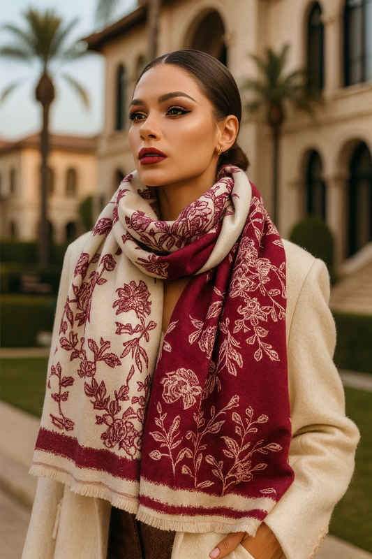 Isabel Scarf Shawl in Red