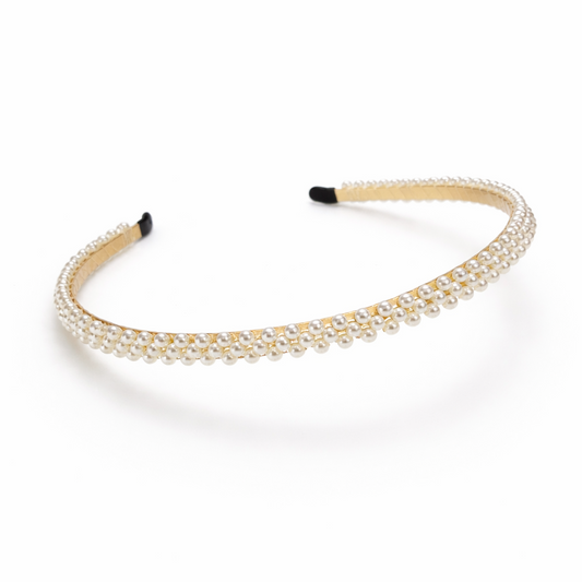 Pearl headband on a white background